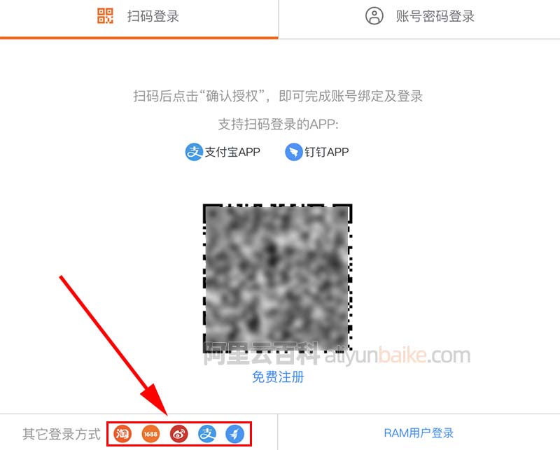 阿里云登录方式