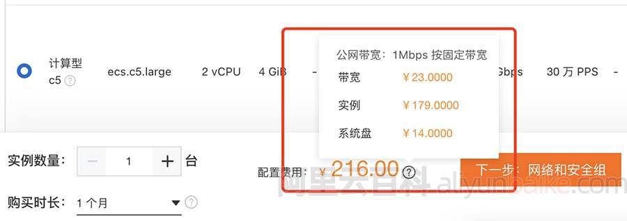 阿里云服务器租用1个月价格