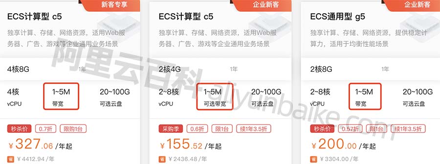 阿里云服务器5M带宽
